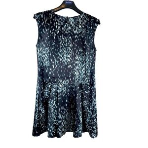 Theory Rikina Flame Silk Chiffon  Sleeveless Drape Shift Dress Womens Sz 8